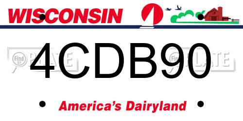 4CDB90 Wisconsin License Plate