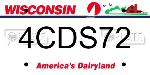 4CDS72 Wisconsin License Plate