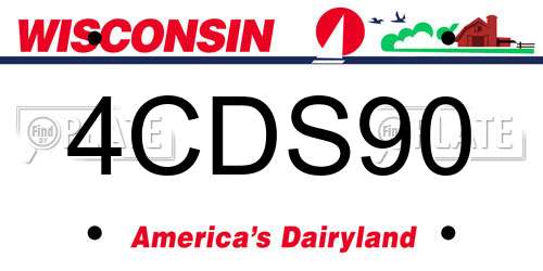 4CDS90 Wisconsin License Plate