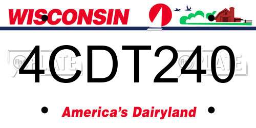 4CDT240 Wisconsin License Plate