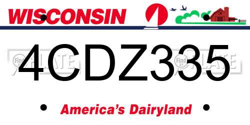 4CDZ335 Wisconsin License Plate