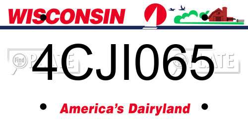 4CJI065 Wisconsin License Plate