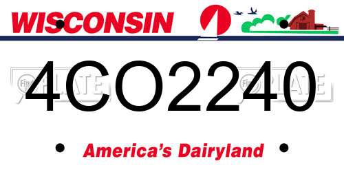4CO2240 Wisconsin License Plate