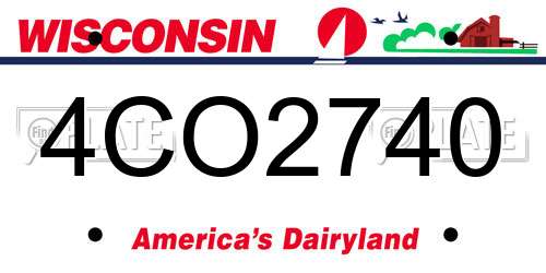 4CO2740 Wisconsin License Plate