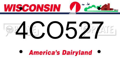 4CO527 Wisconsin License Plate