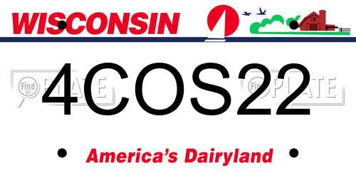 4COS22 Wisconsin License Plate