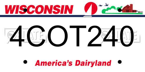 4COT240 Wisconsin License Plate