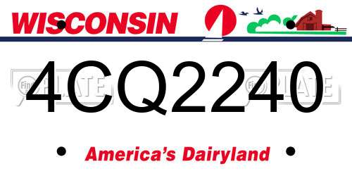 4CQ2240 Wisconsin License Plate