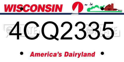 4CQ2335 Wisconsin License Plate
