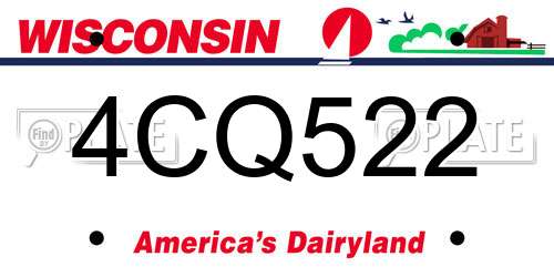 4CQ522 Wisconsin License Plate