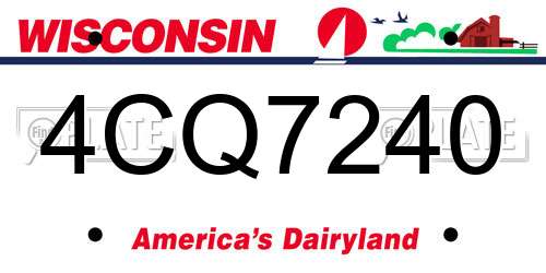 4CQ7240 Wisconsin License Plate