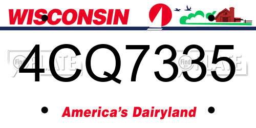 4CQ7335 Wisconsin License Plate