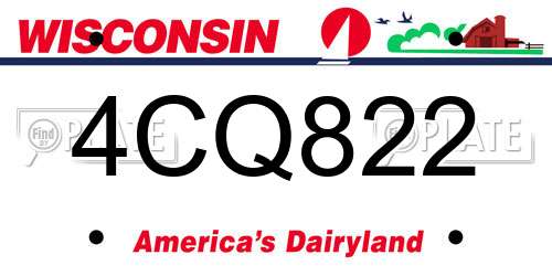 4CQ822 Wisconsin License Plate