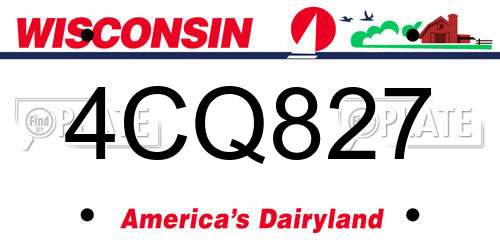 4CQ827 Wisconsin License Plate
