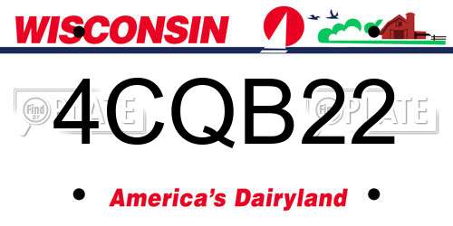 4CQB22 Wisconsin License Plate