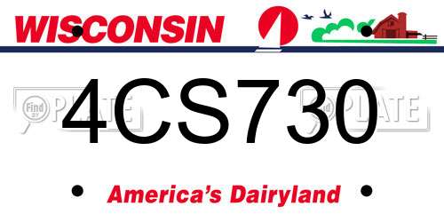 4CS730 Wisconsin License Plate