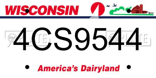 4CS9544 Wisconsin License Plate