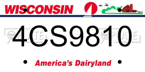 4CS9810 Wisconsin License Plate
