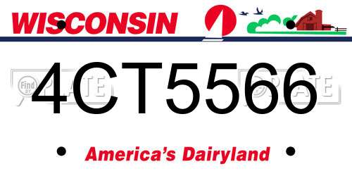 4CT5566 Wisconsin License Plate