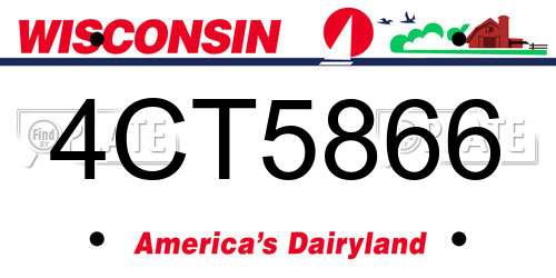 4CT5866 Wisconsin License Plate