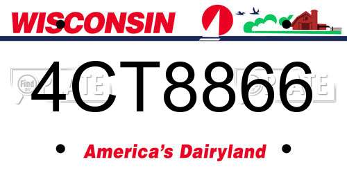 4CT8866 Wisconsin License Plate