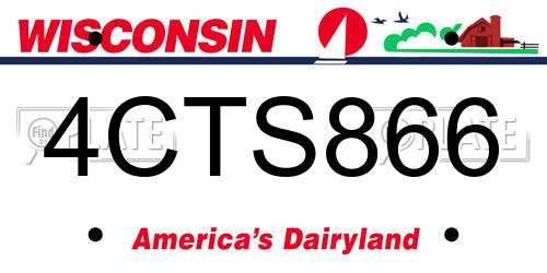 4CTS866 Wisconsin License Plate