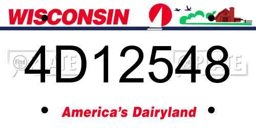 4D12548 Wisconsin License Plate