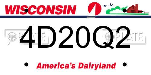 4D20Q2 Wisconsin License Plate