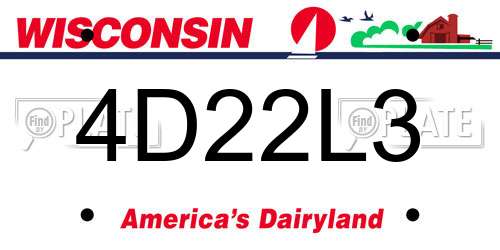 4D22L3 Wisconsin License Plate