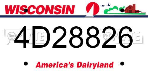 4D28826 Wisconsin License Plate