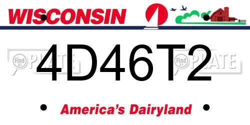 4D46T2 Wisconsin License Plate