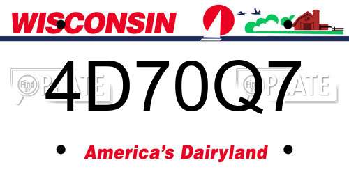 4D70Q7 Wisconsin License Plate