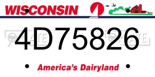 4D75826 Wisconsin License Plate