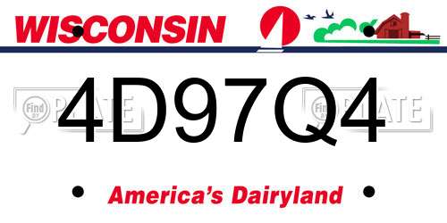 4D97Q4 Wisconsin License Plate