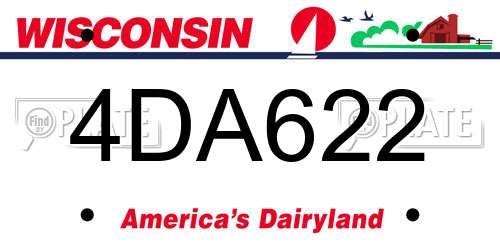 4DA622 Wisconsin License Plate