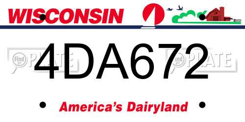 4DA672 Wisconsin License Plate