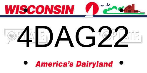4DAG22 Wisconsin License Plate