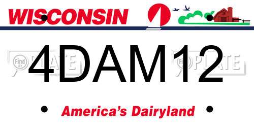 4DAM12 Wisconsin License Plate