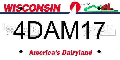 4DAM17 Wisconsin License Plate