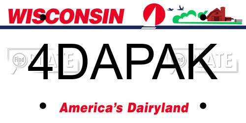 4DAPAK Wisconsin License Plate