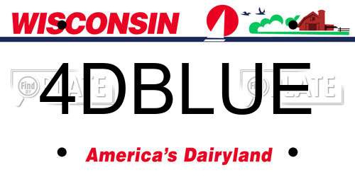 4DBLUE Wisconsin License Plate