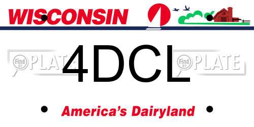 4DCL Wisconsin License Plate