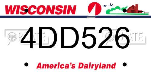 4DD526 Wisconsin License Plate