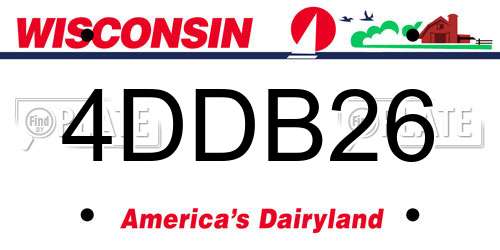 4DDB26 Wisconsin License Plate