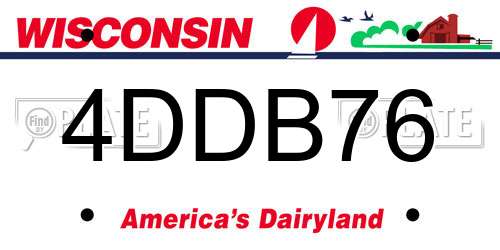 4DDB76 Wisconsin License Plate