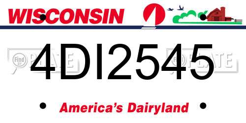4DI2545 Wisconsin License Plate