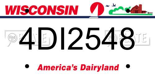 4DI2548 Wisconsin License Plate