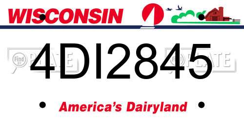 4DI2845 Wisconsin License Plate
