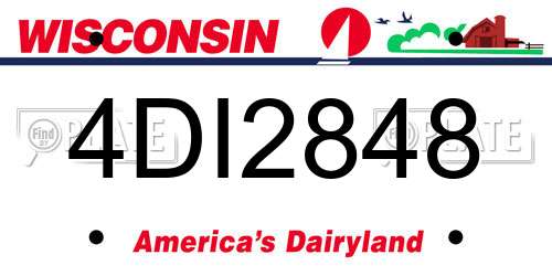 4DI2848 Wisconsin License Plate