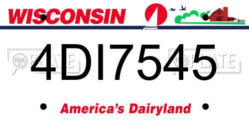 4DI7545 Wisconsin License Plate